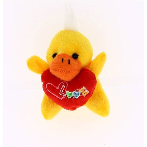 Duck with heart keychain