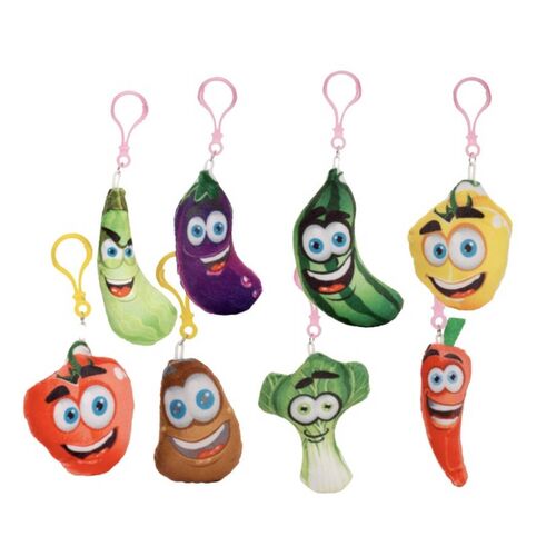 Fruit and Vegetable Keychain Plushie 8 Mod. Assorted
