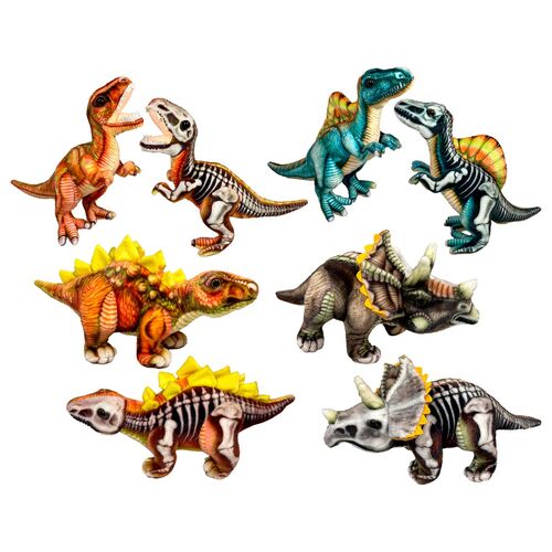 Realistic dinosaur x-ray plush with skeleton body 25cm 4 models assorted