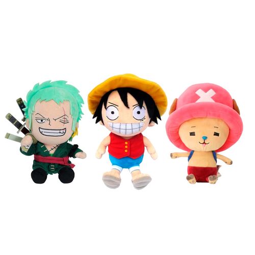 Pack One Piece - Luffy, Chopper (Blushed), Roronoa Zoro 25cm